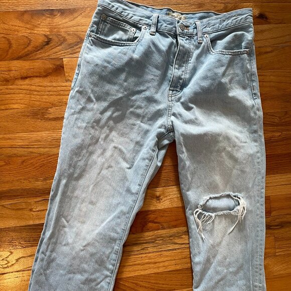 Madewell Low Slung Straight Jeans in Fitzgerald Wash Ripp - Picture 3 of 4